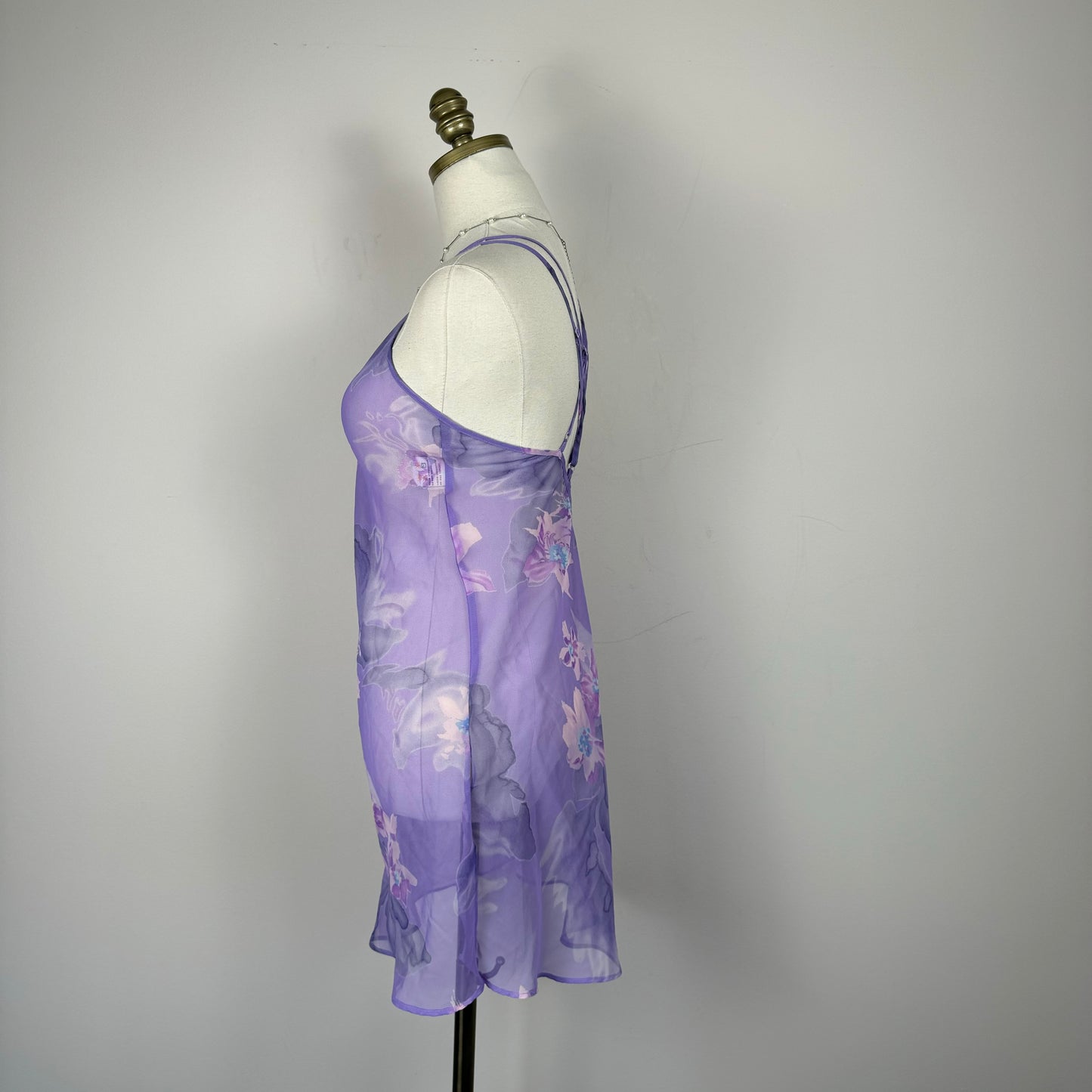 Vintage Sheer Violet Chiffon Slip Dress