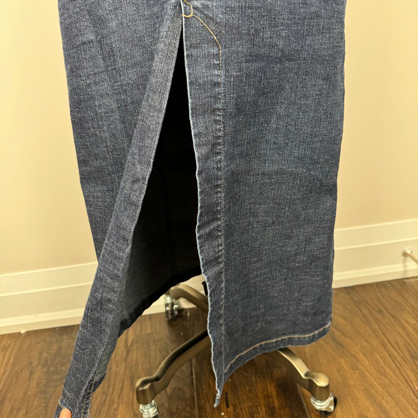 Vintage Dark Wash Denim Maxi Skirt