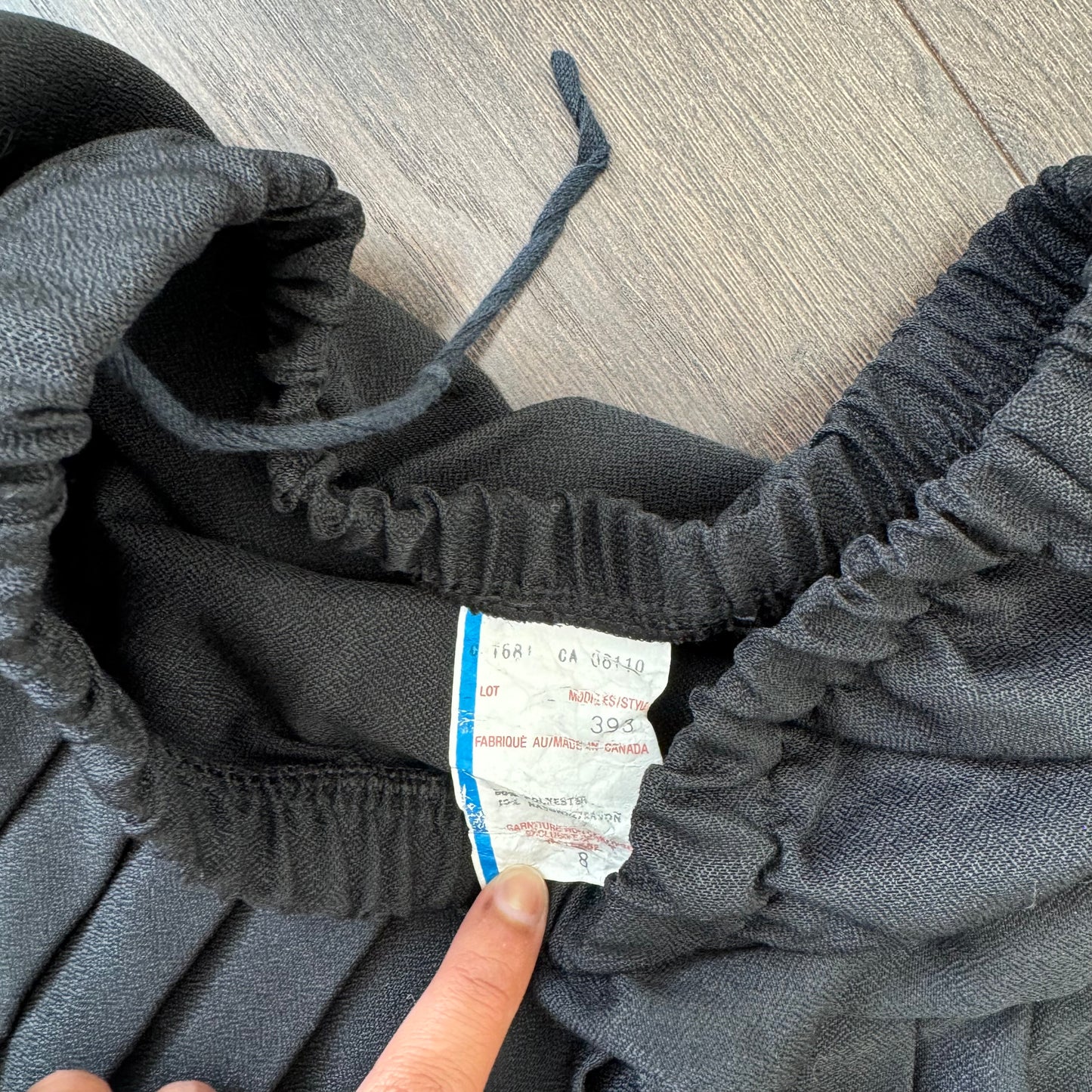 Vintage Black Pleated Midi Skirt