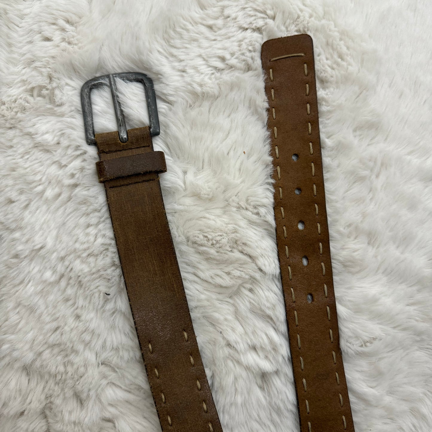 Vintage Faded Brown Leather Belt