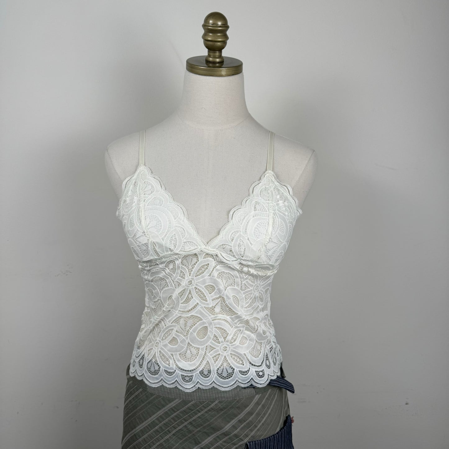 Cream Lace Babydoll Cami Top