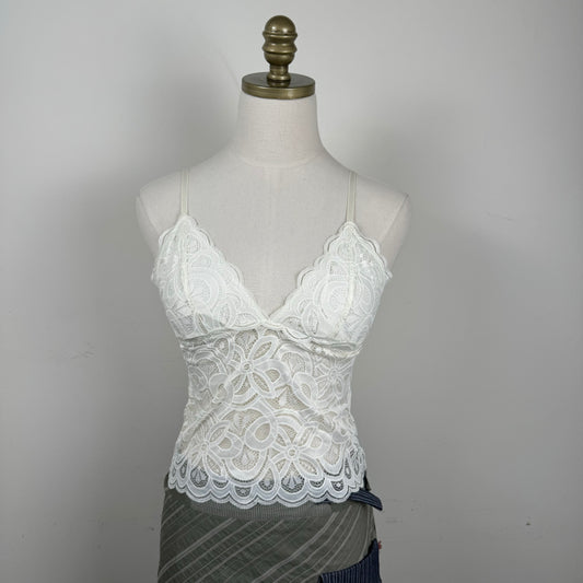 Cream Lace Babydoll Cami Top