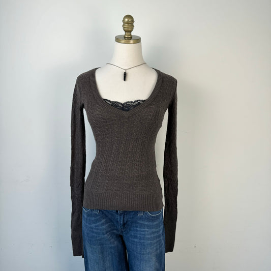 Fitted Rory Cable Knit Sweater