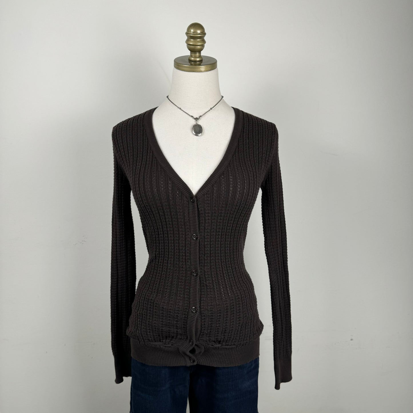 Esprit Brown Fitted Button Up Cardigan