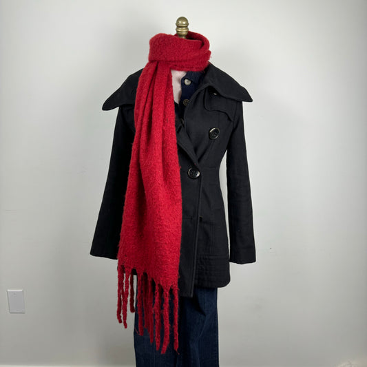 Chunky Red Knit Scarf