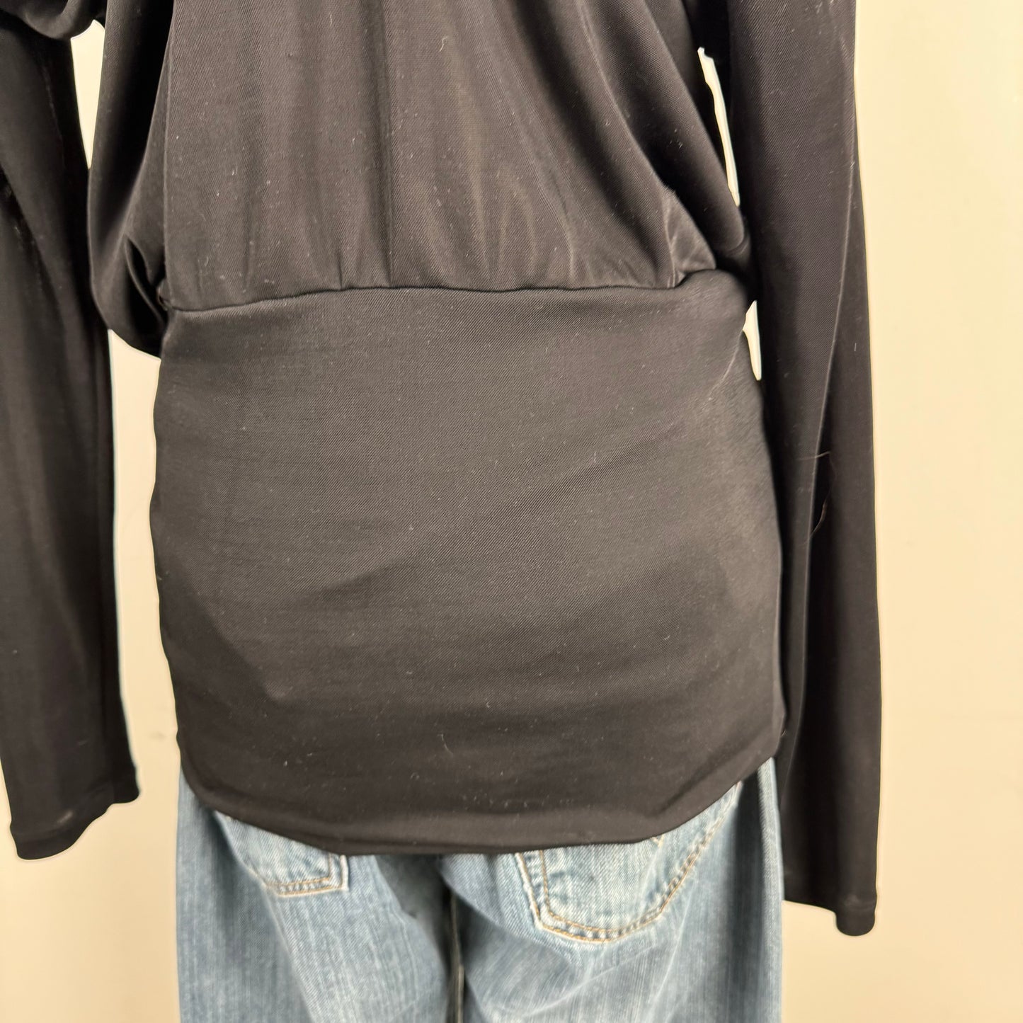 Off Shoulder Black Draped Top