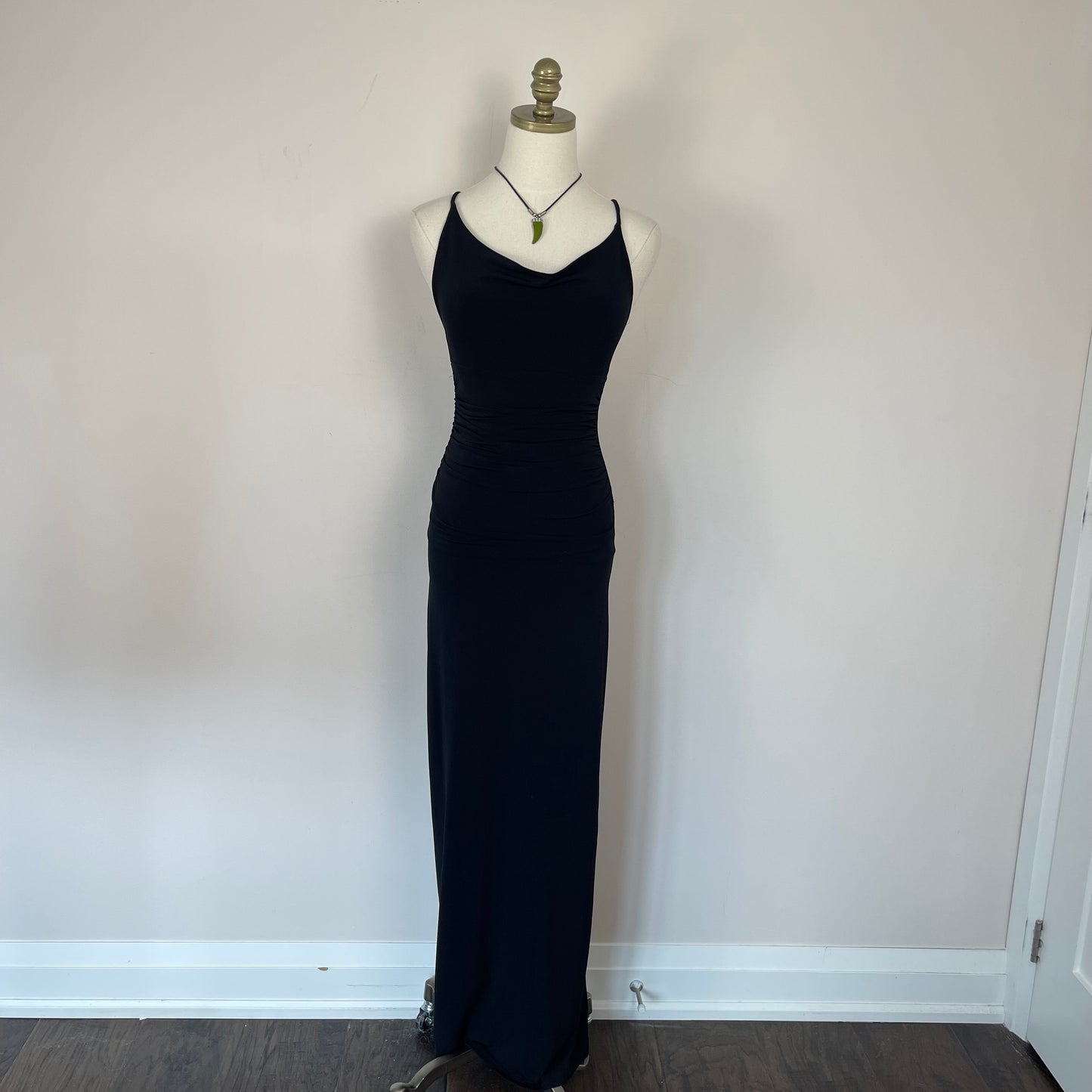 Vintage Black Column Maxi Dress