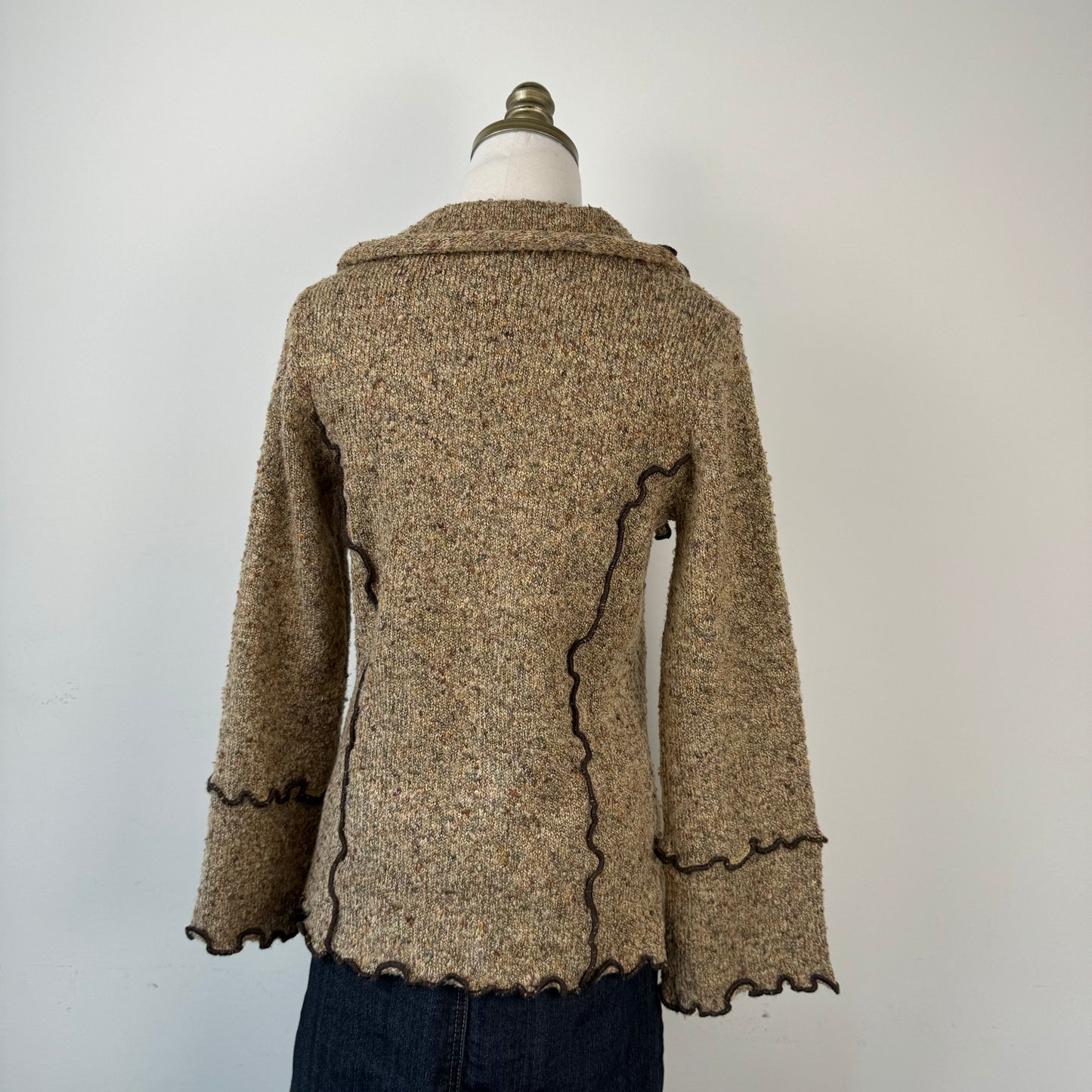 Boho Open Front Cardigan with Bell Sleeves