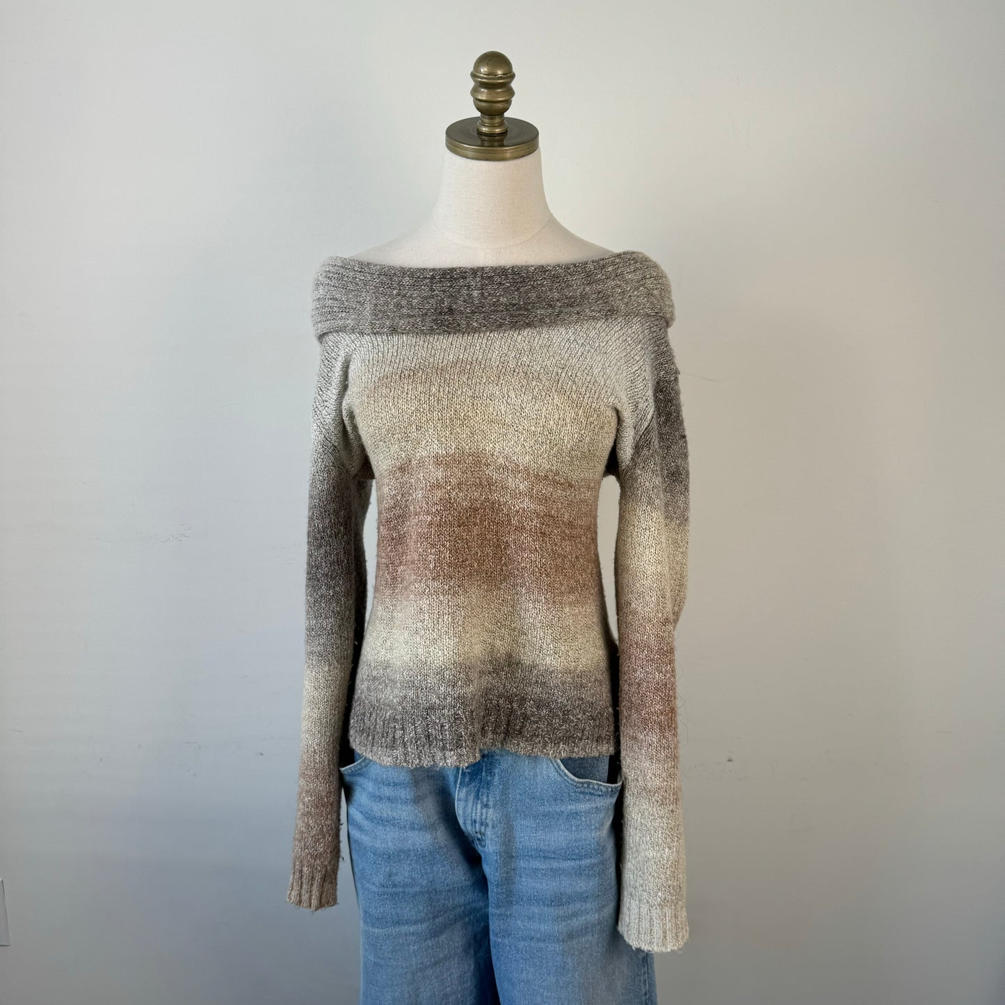 Gradient Off Shoulder Knit Sweater