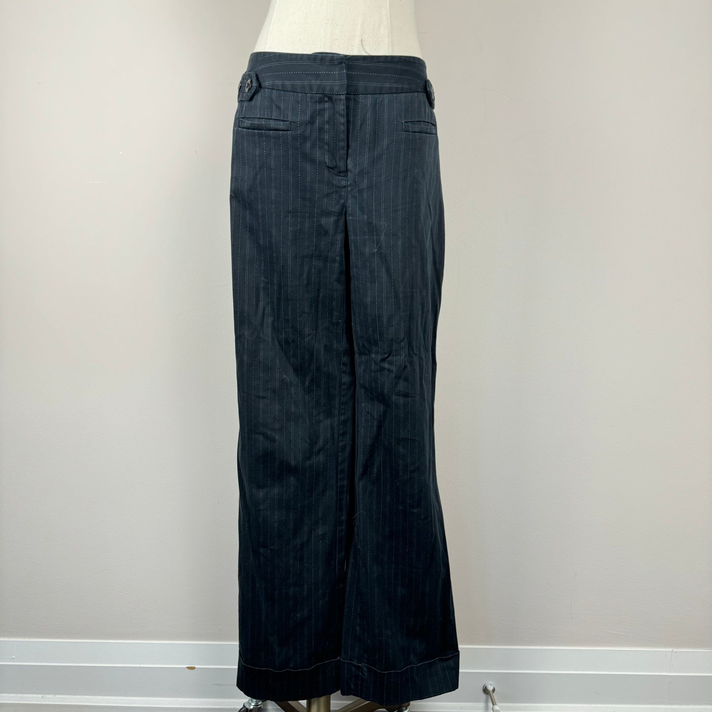 Black Pinstripe Office Siren Trousers