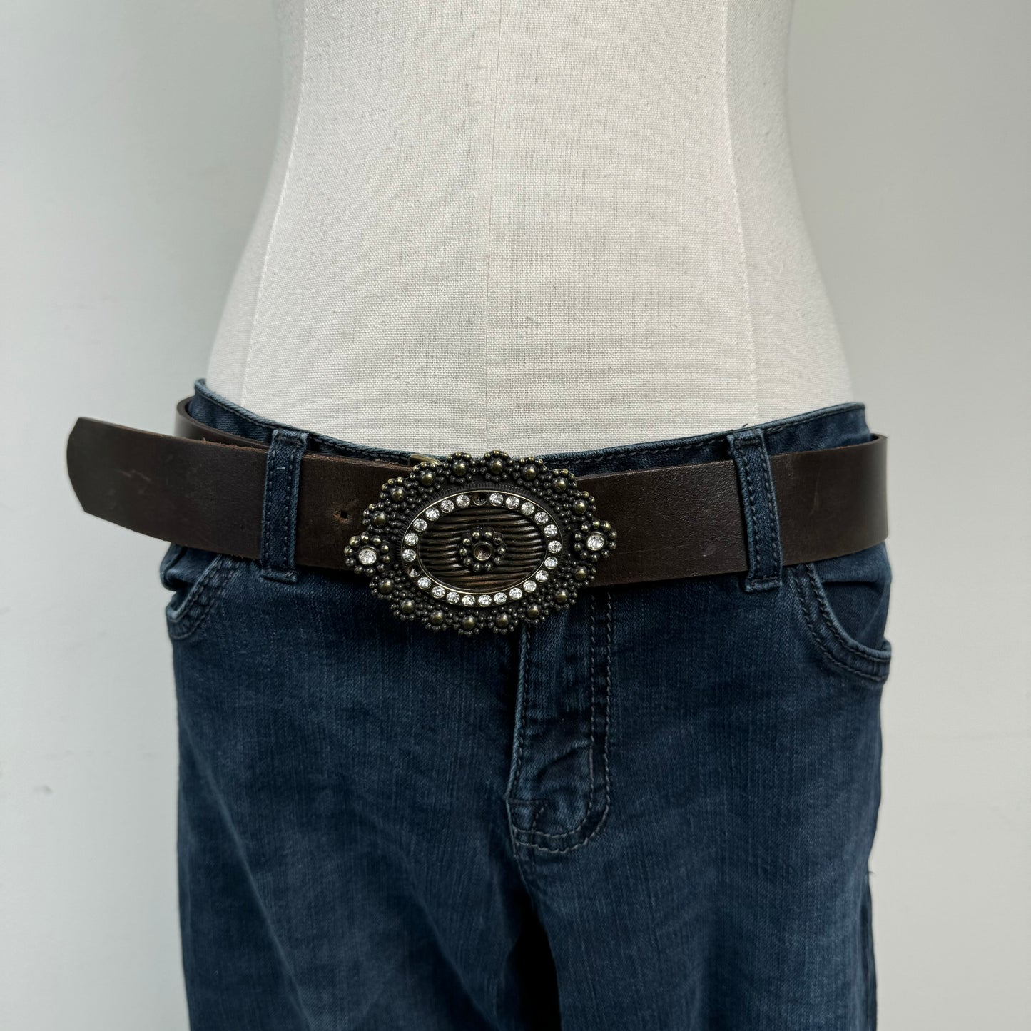 Vintage Brown Boho Antique Style Buckle Belt