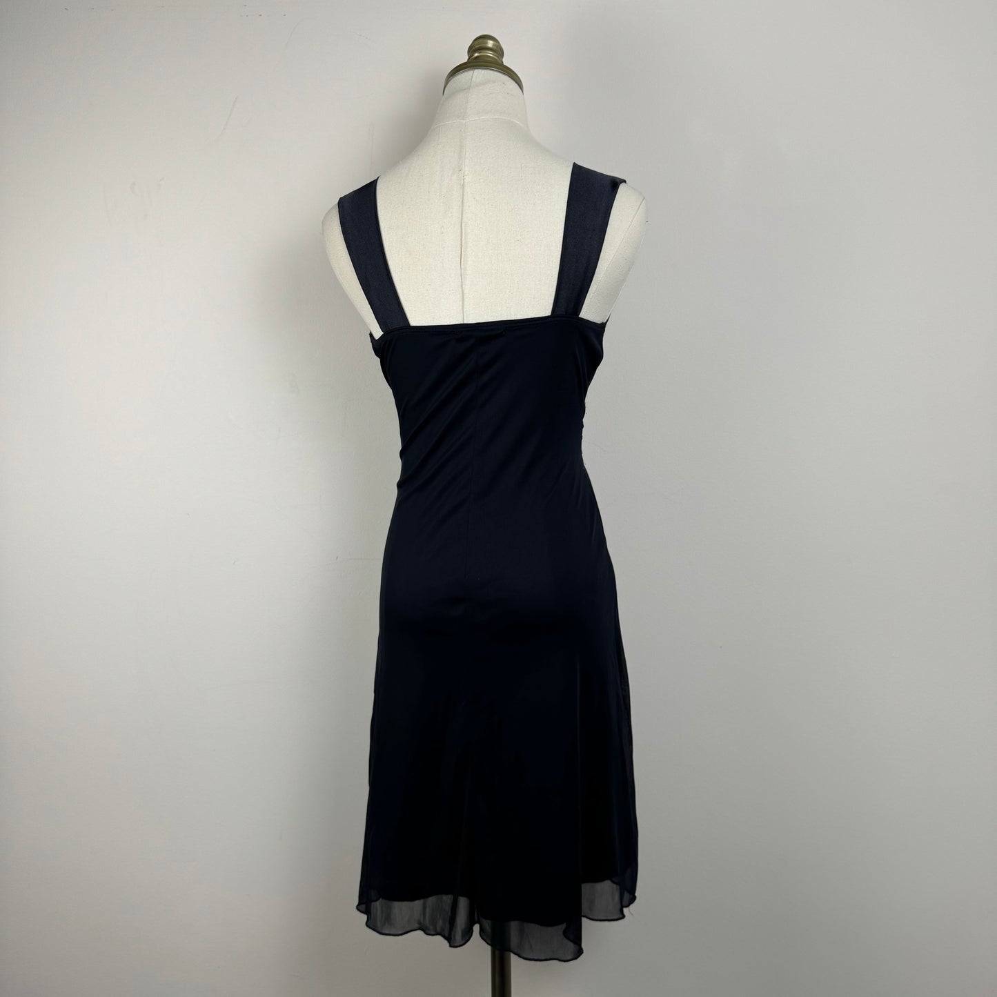 Vintage Babydoll Navy Mesh Mini Dress