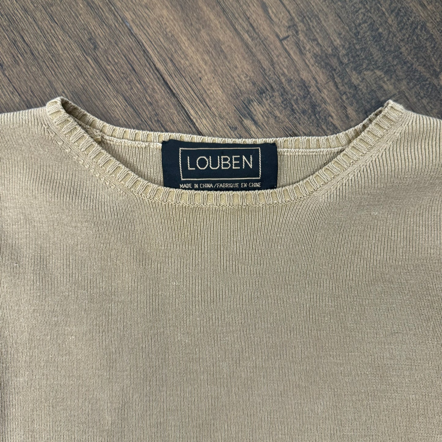 Vintage Neutral Ribbed Fitted Sweater