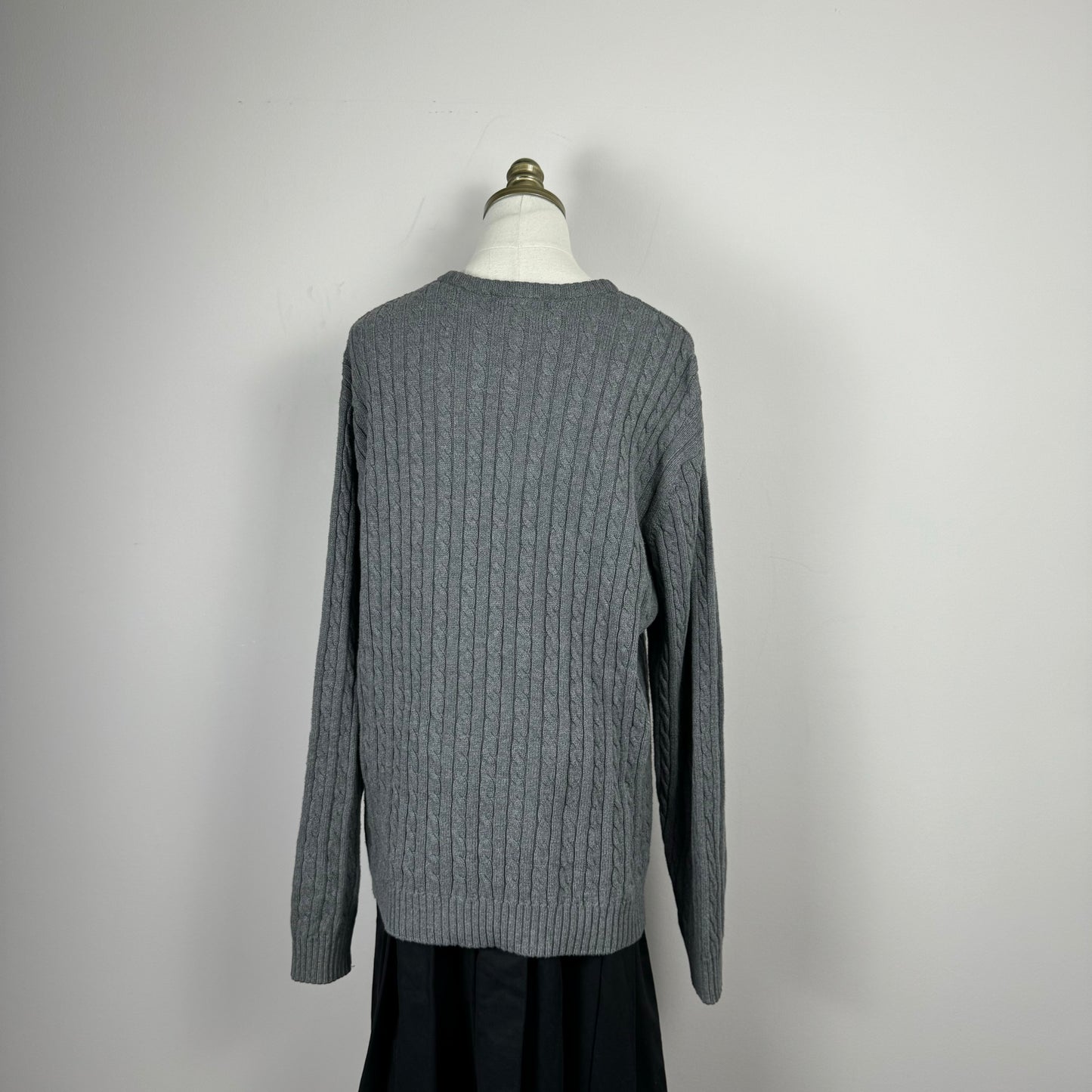 Vintage Cable Knit Oversized Crewneck Sweater