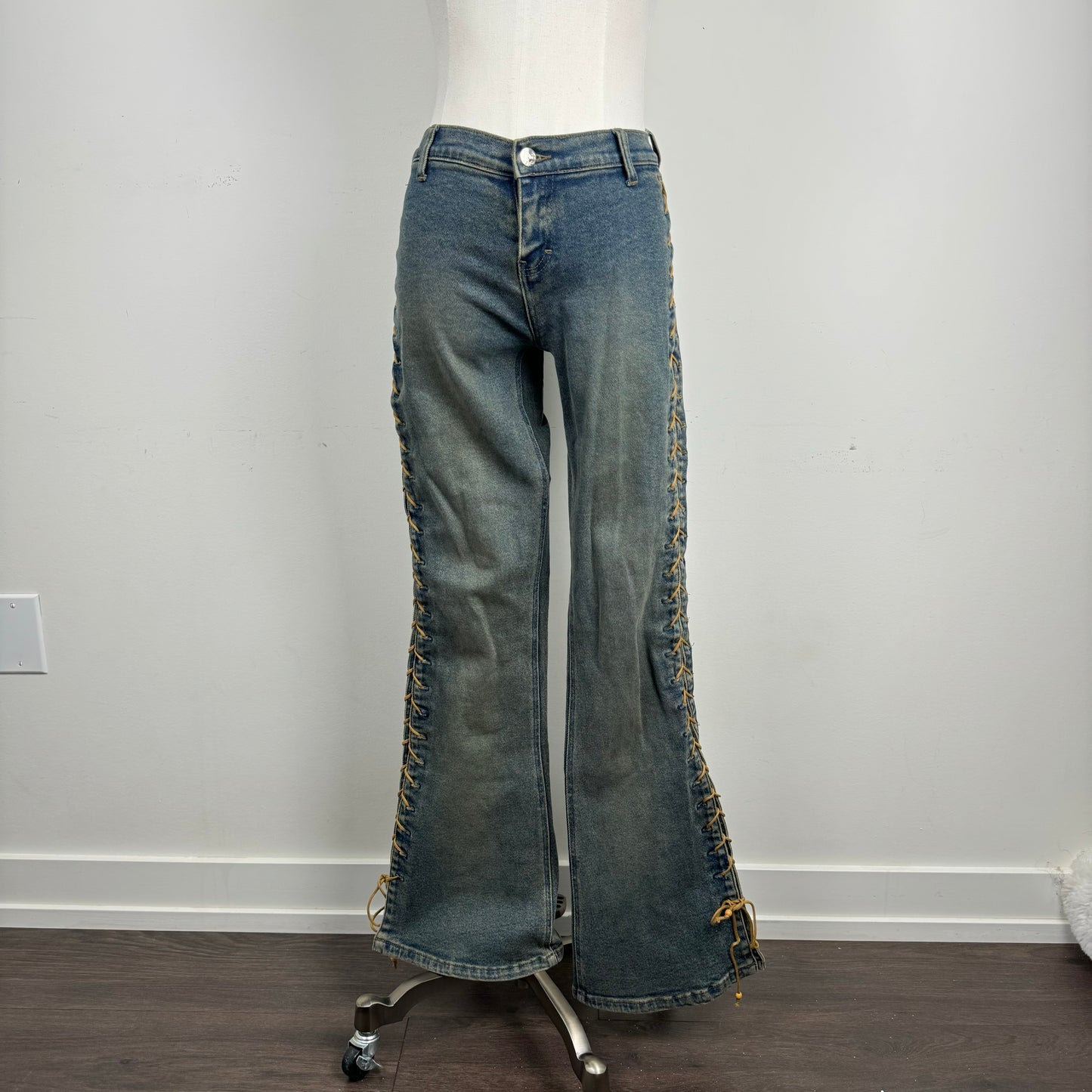 Mudd Jeans Low Rise Lace Up Bootcut Jeans