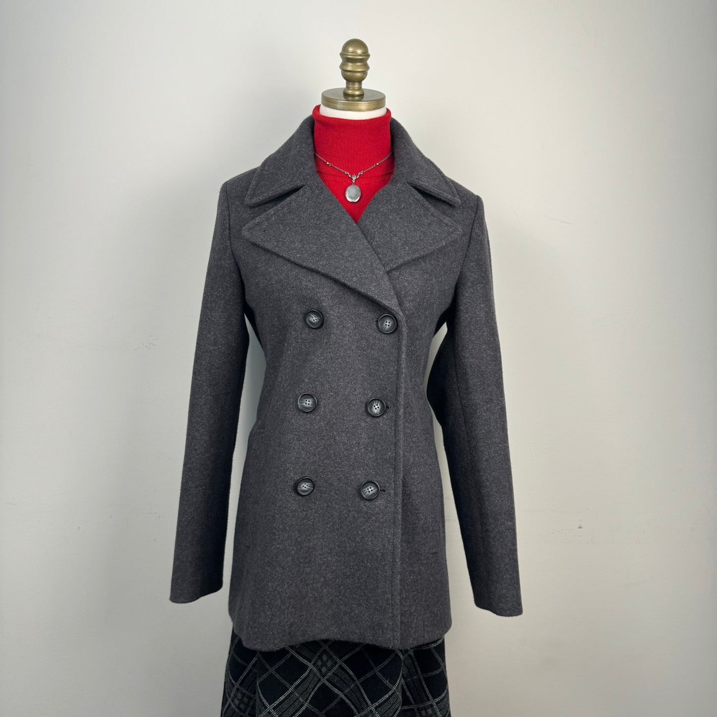 Grey Wool Blend Coat