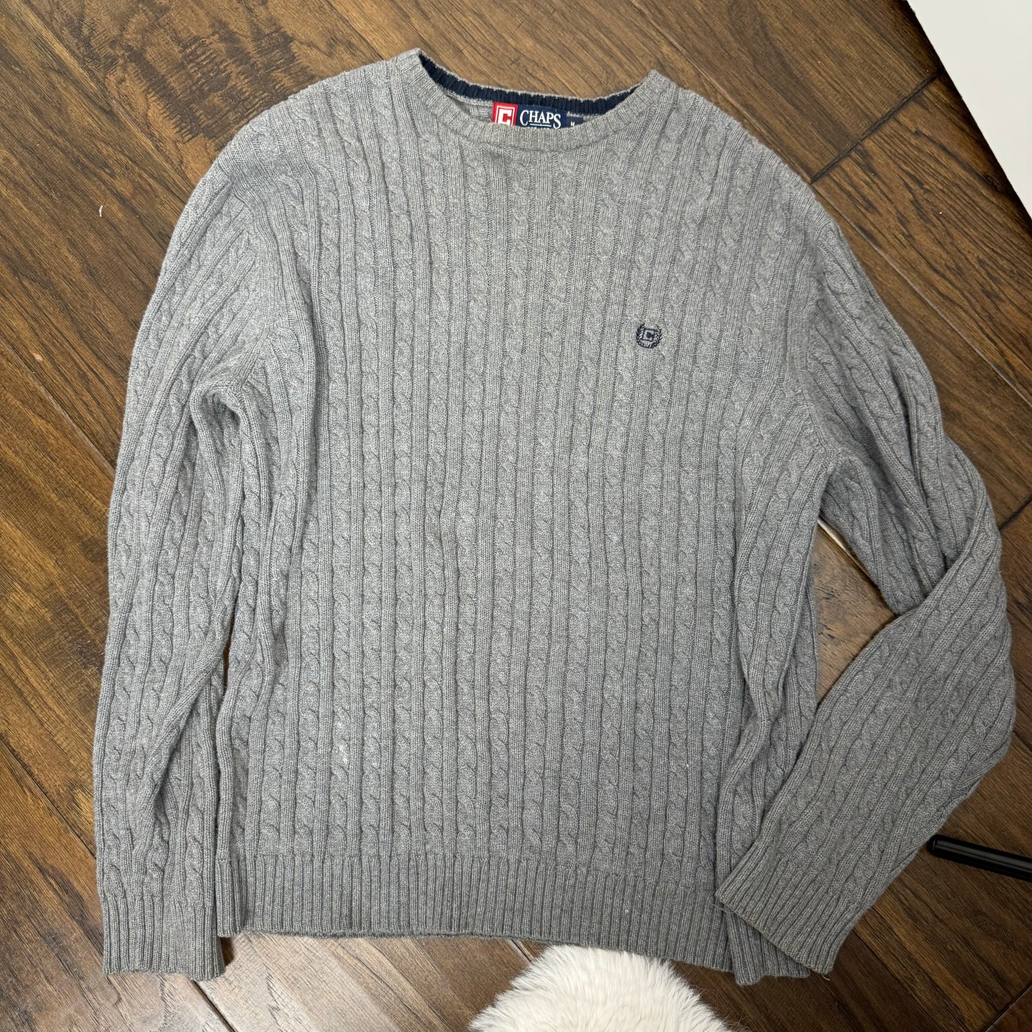 Vintage Cable Knit Oversized Crewneck Sweater