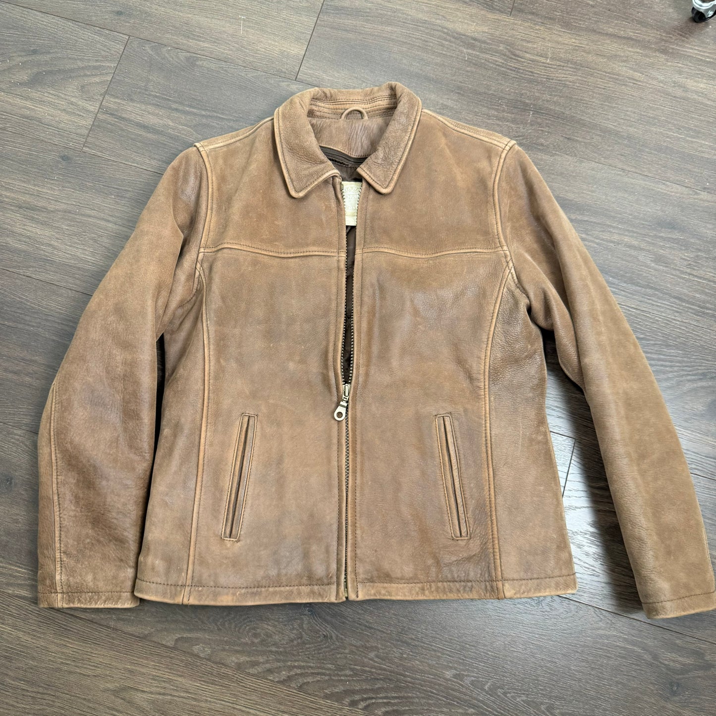Vintage Genuine Suede Leather Zip Jacket