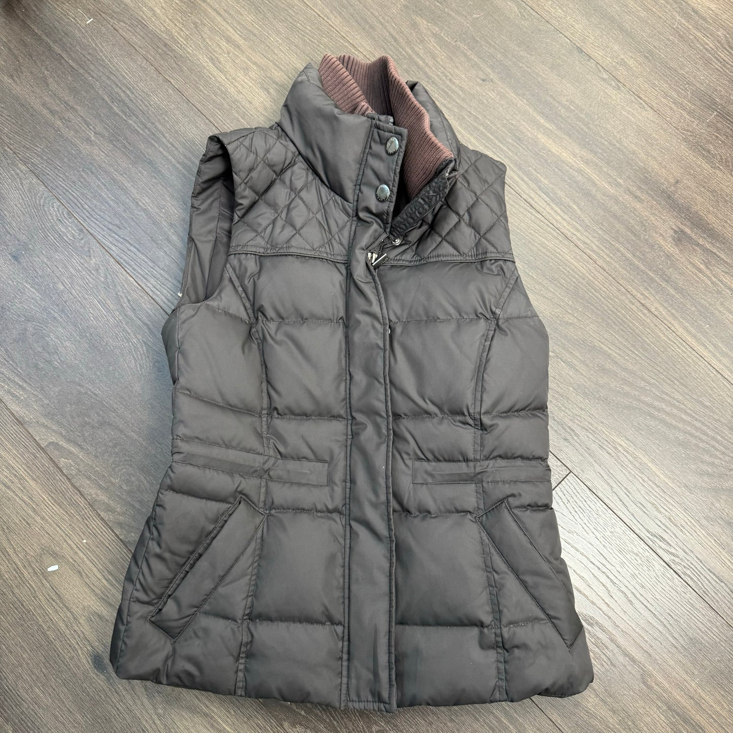 Esprit Brown Zip Up Fitted Puffer Vest