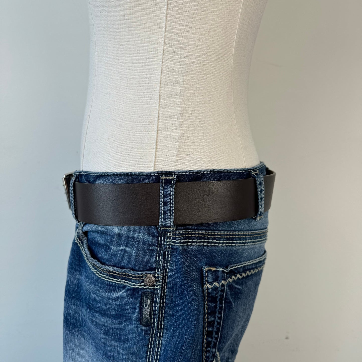Dark Brown Chunky Leather Belt