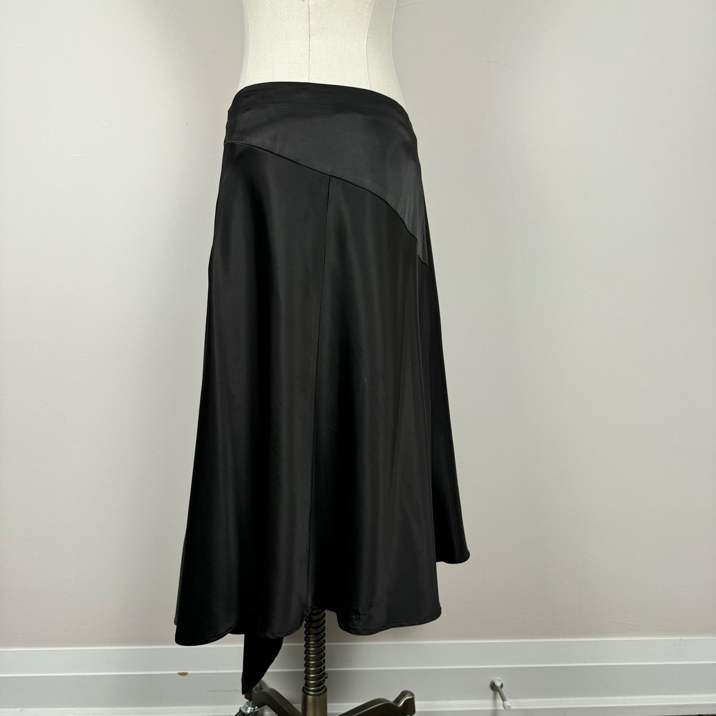 Vintage Silk Asymmetric Midi Skirt