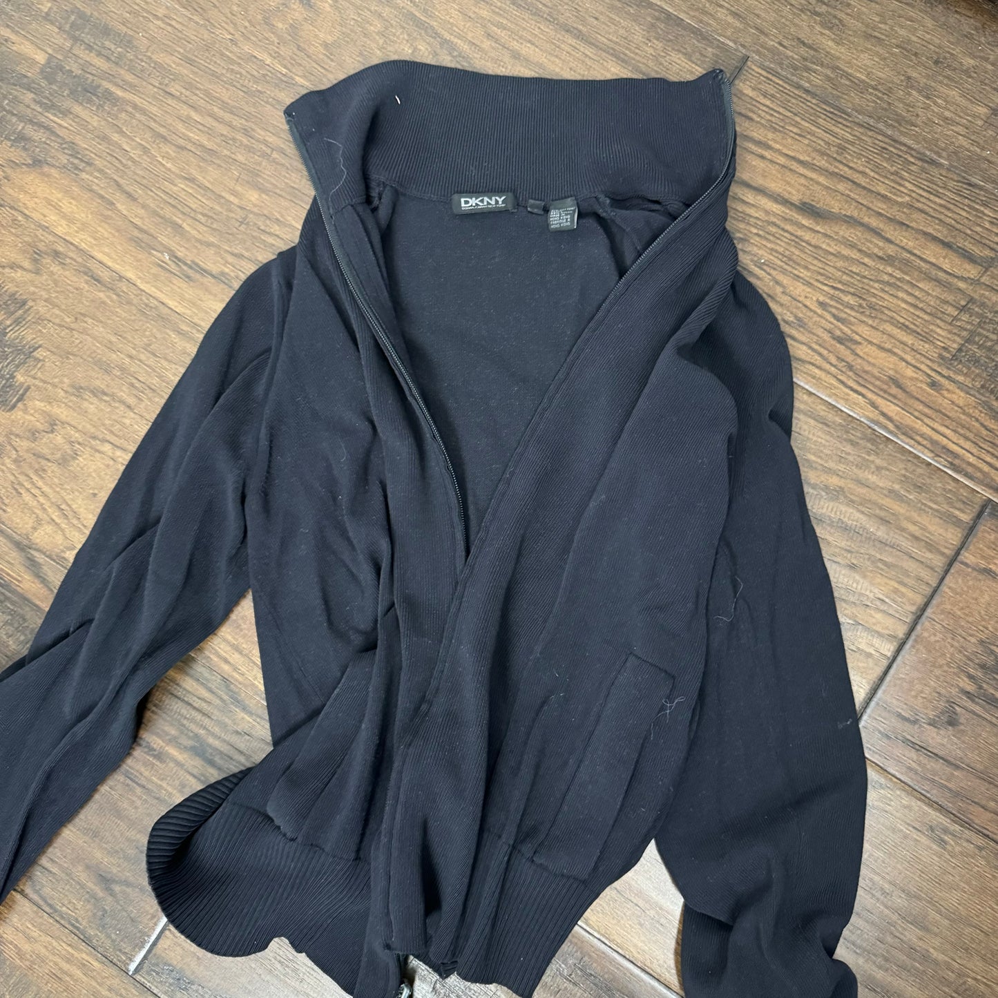 DKNY Black Turtleneck Zip Up Sweater