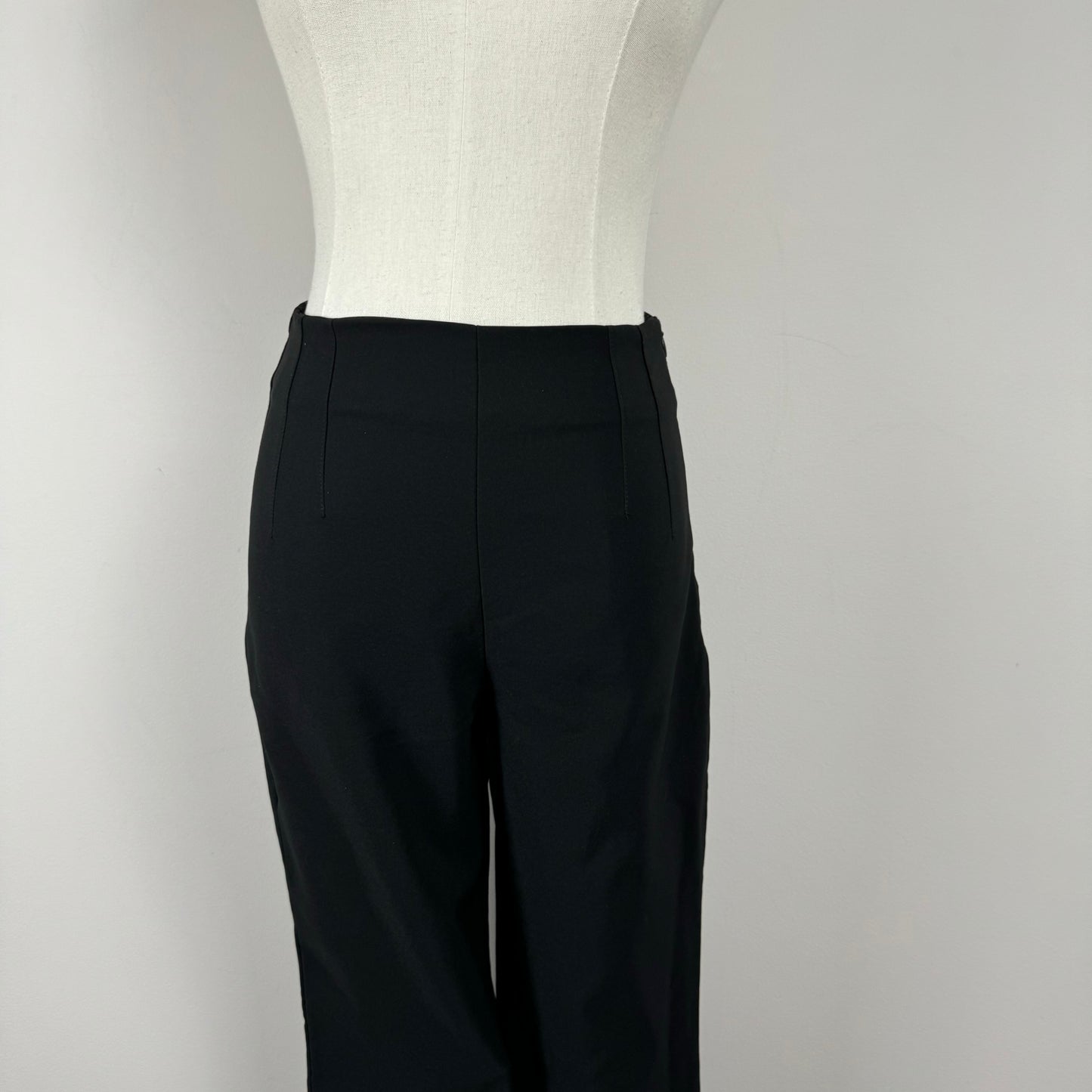 Black Flared Low Rise Office Siren Trousers