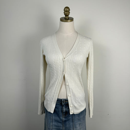 Tommy Cable Knit Fitted Cardigan