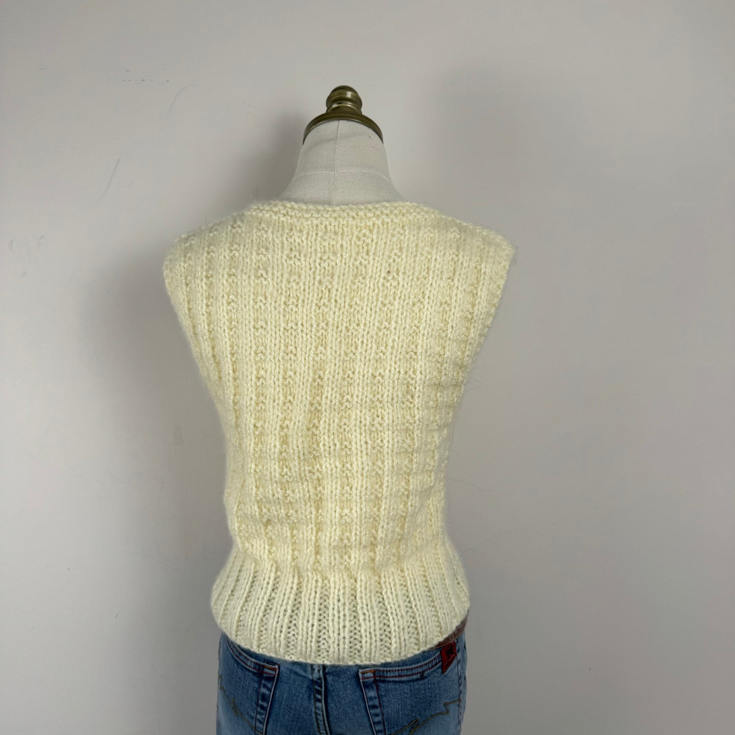 Handmade Cream Knit Vest