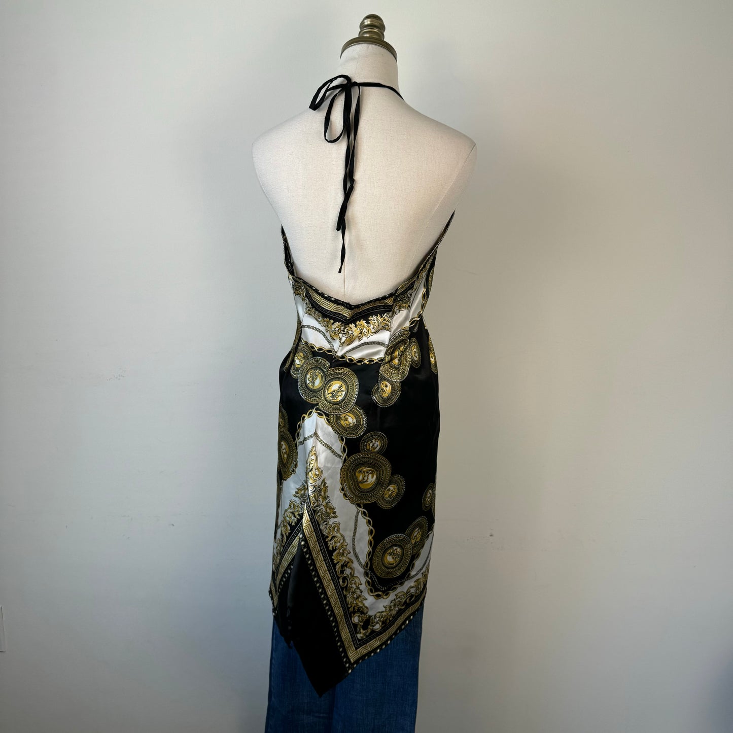 Paisley Print Silky Halter Top