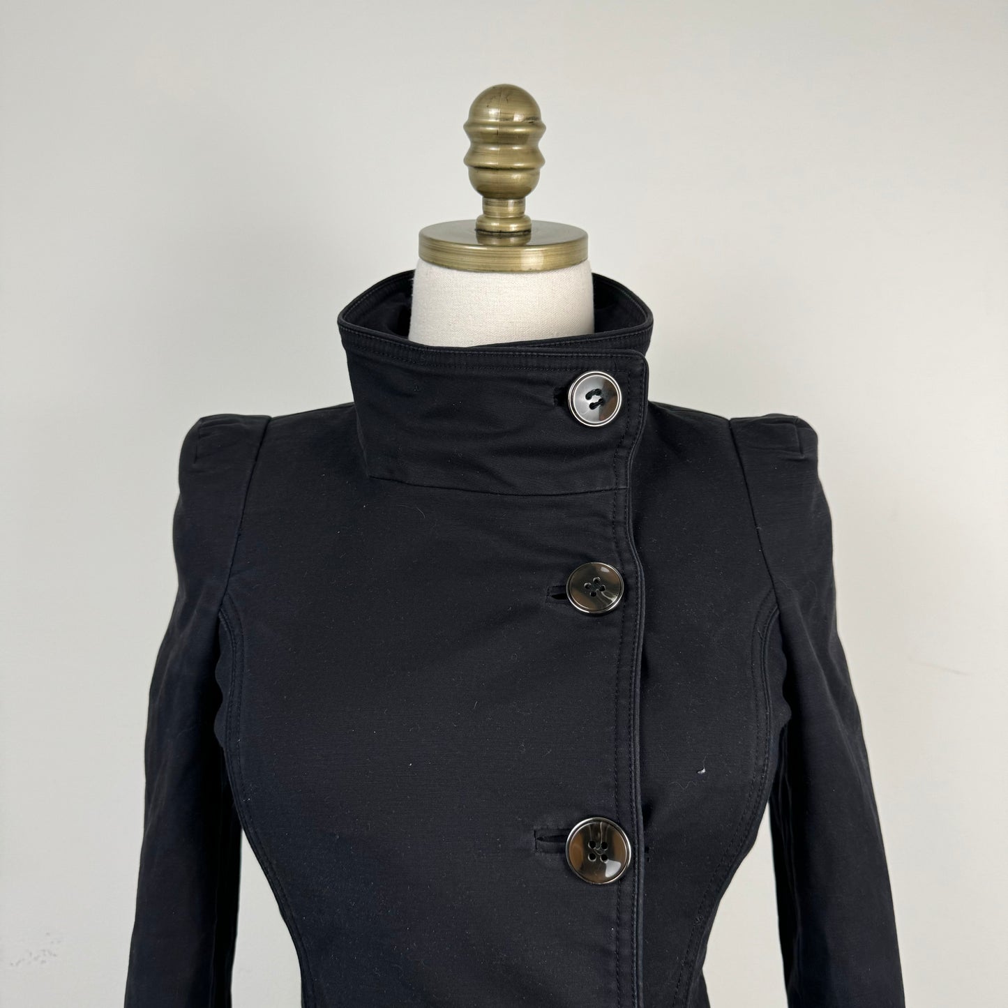 Black Fitted Button Up Jacket