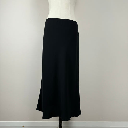 Vintage Black Chiffon Layered Maxi Skirt