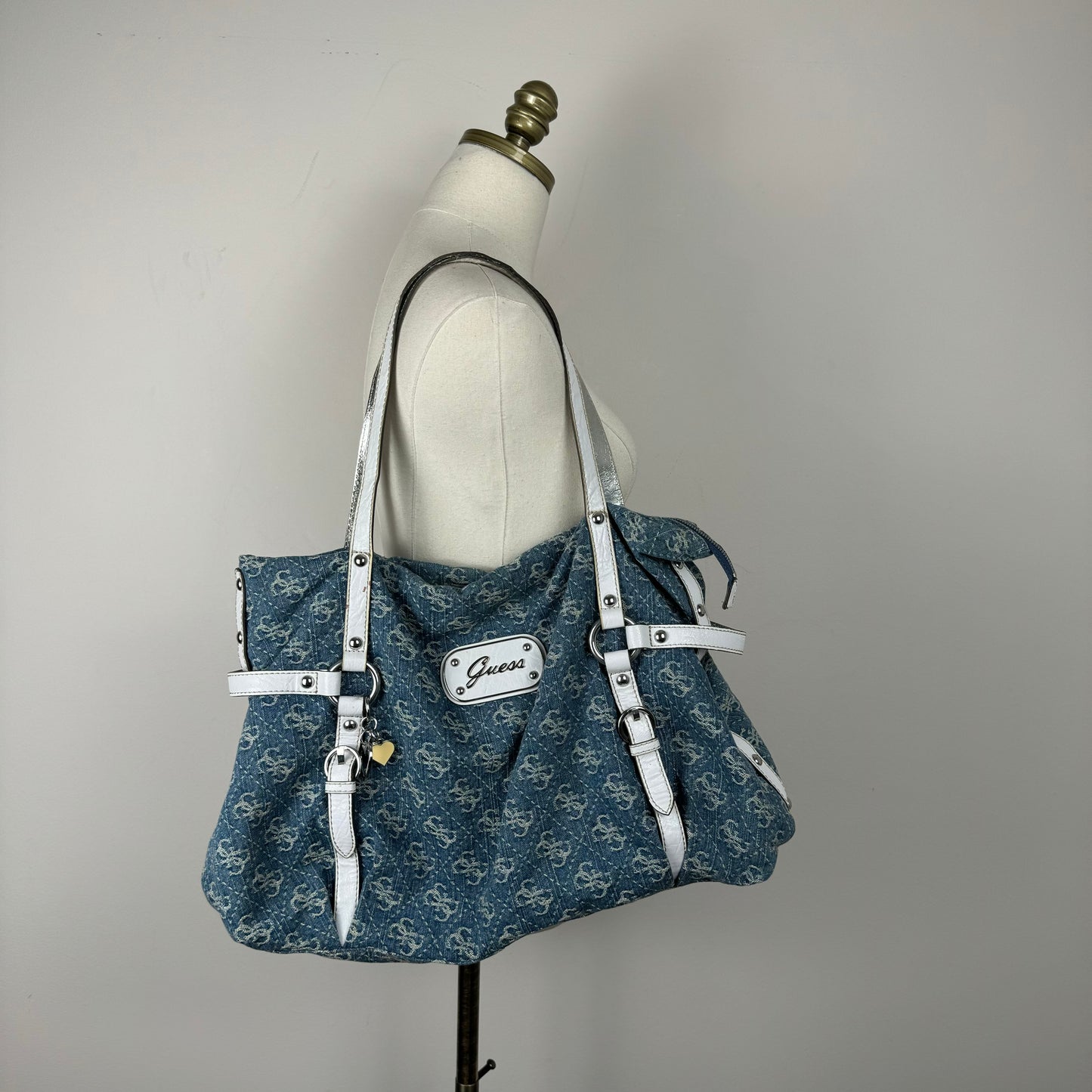 Vintage Guess Denim Large Shoulder Bag