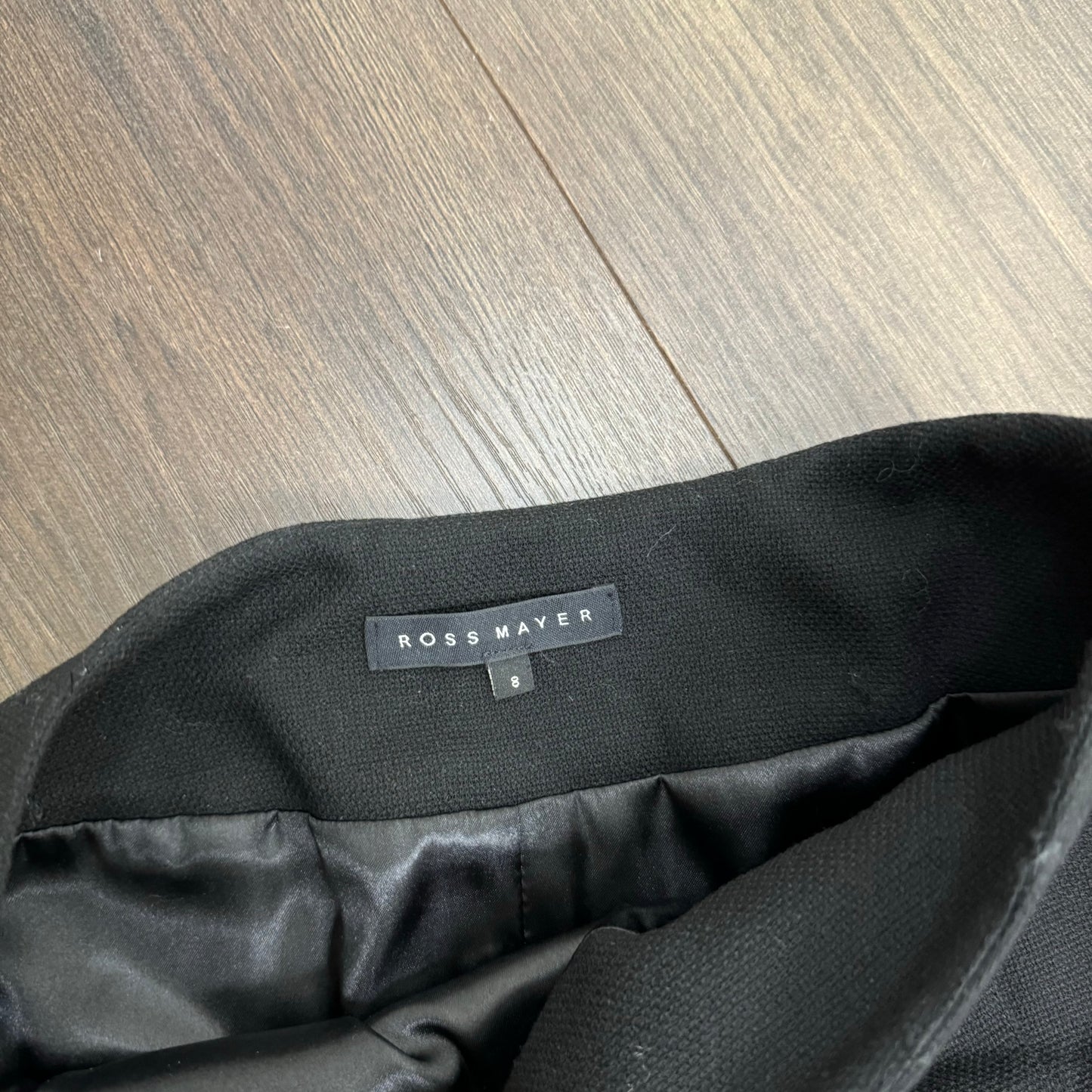 Vintage Black Wool Pleated Midi Skirt