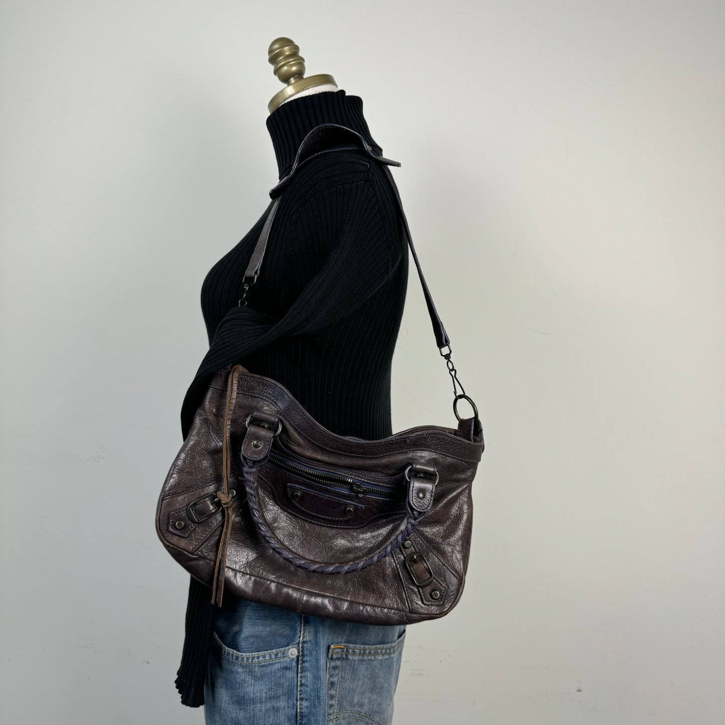 Brown Leather City Bag