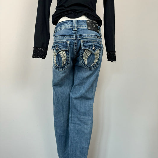 Miss Me Angel Low Rise Skinny Jeans
