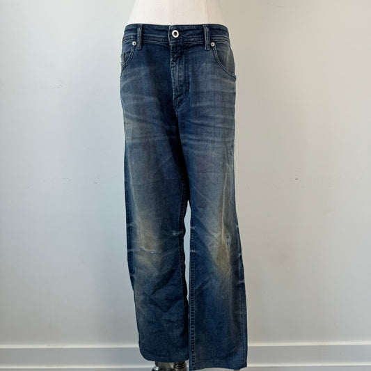 Diesel Faded Dark Wash Low Rise Jeans