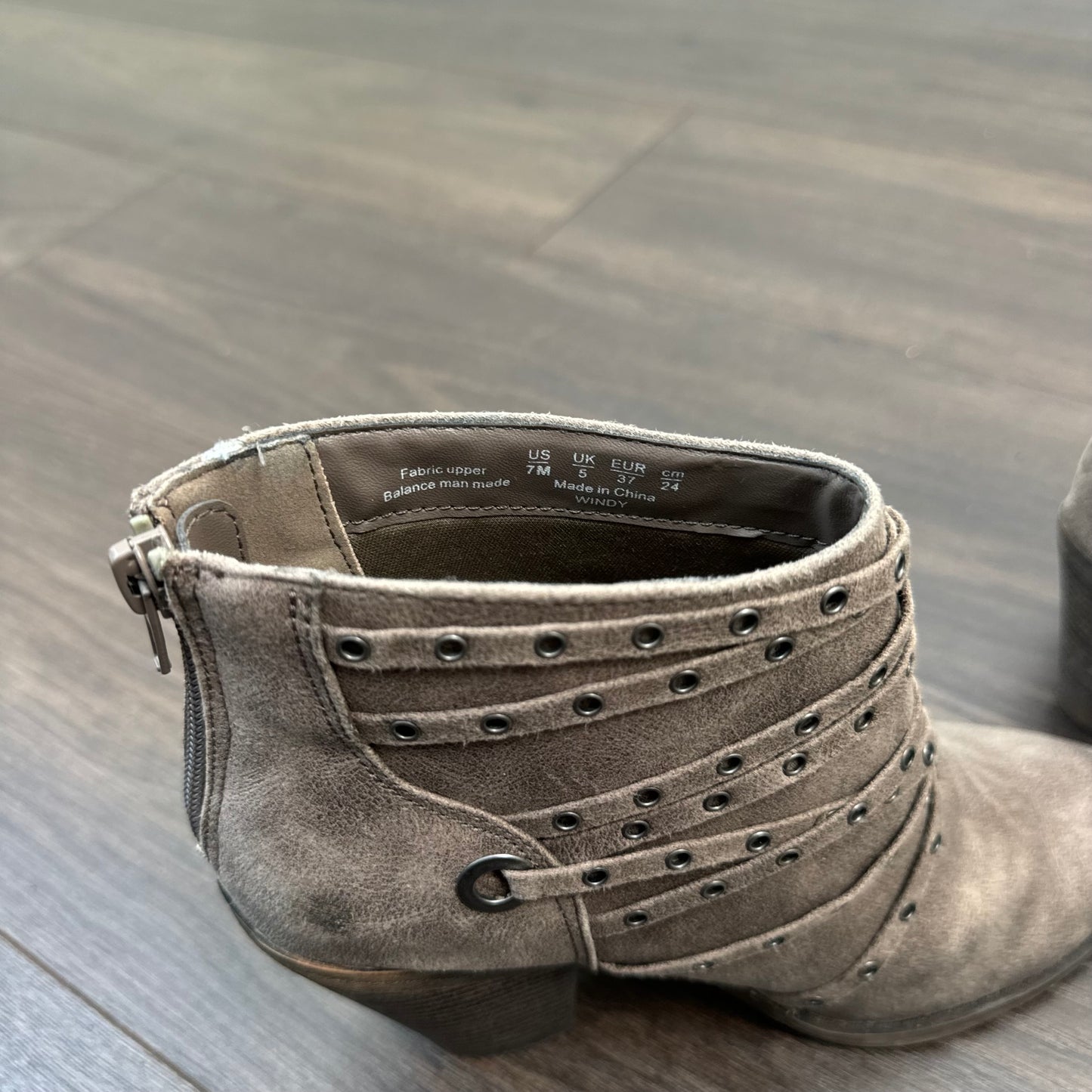 Fergalicious Brown Studded Wedge Boot Heels (US7)