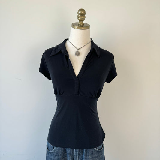Vintage Black Short Sleeve Top