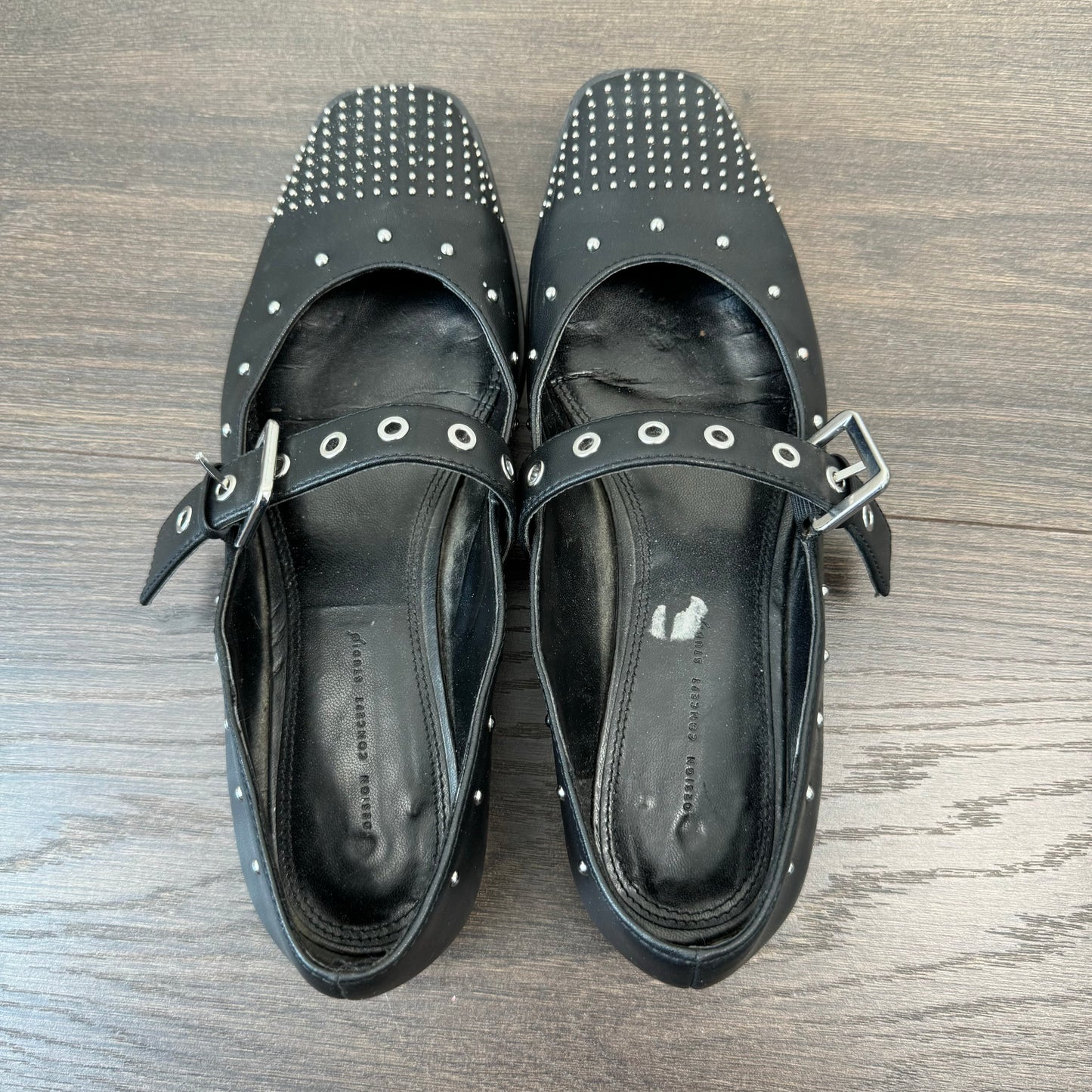 Black Studded Ballet Flats (US 7.5/8)