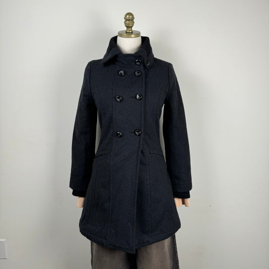 Dark grey Wool Blend Trench Coat