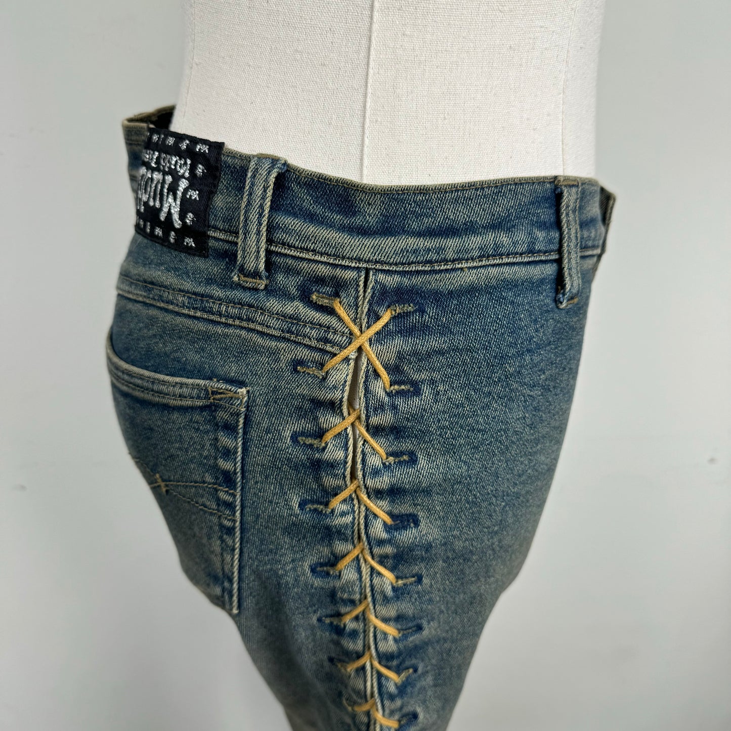 Mudd Jeans Low Rise Lace Up Bootcut Jeans