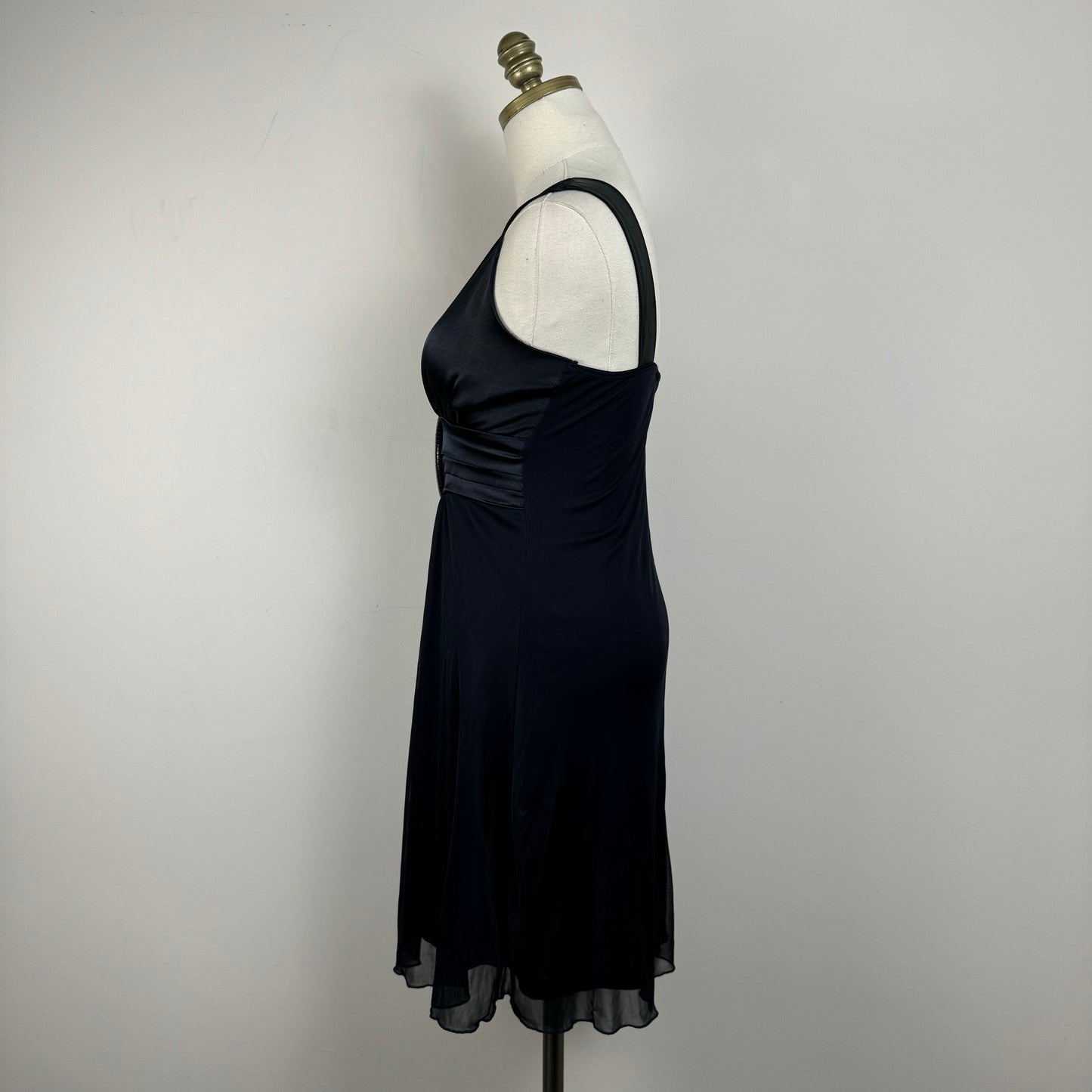 Vintage Babydoll Navy Mesh Mini Dress