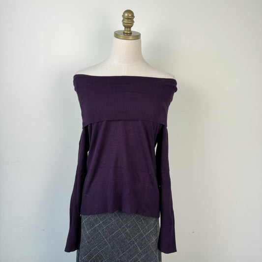Purple Off The Shoulder Sweater