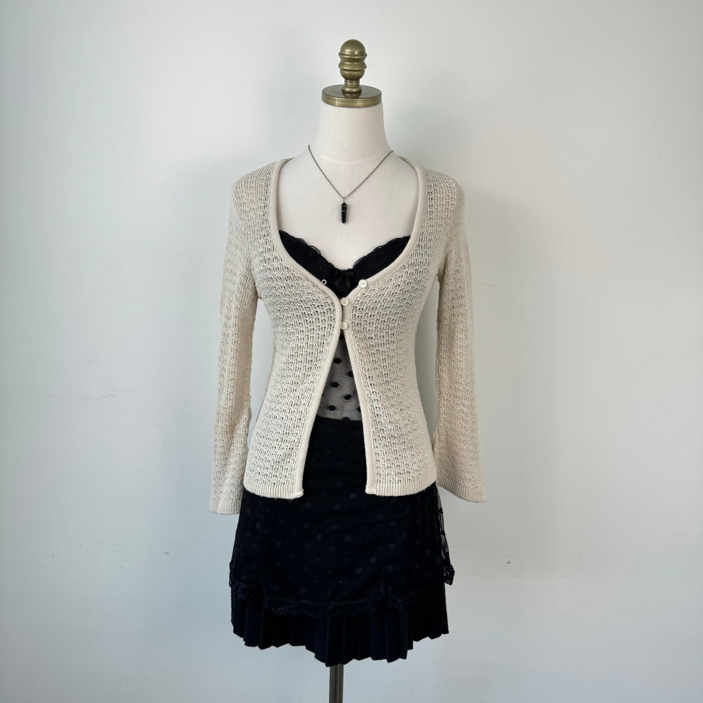 Rampage Black Mesh Babydoll Top