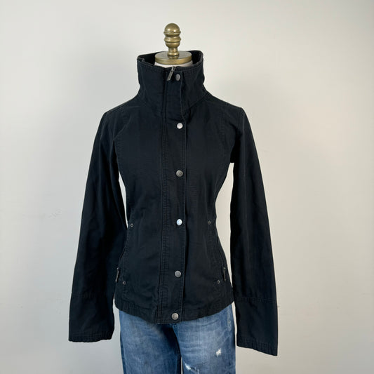 Black Fitted Zip Up Jacket