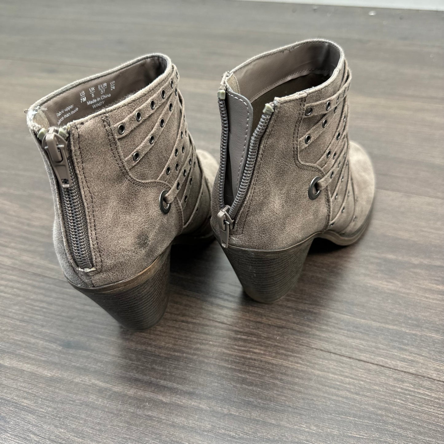 Fergalicious Brown Studded Wedge Boot Heels (US7)