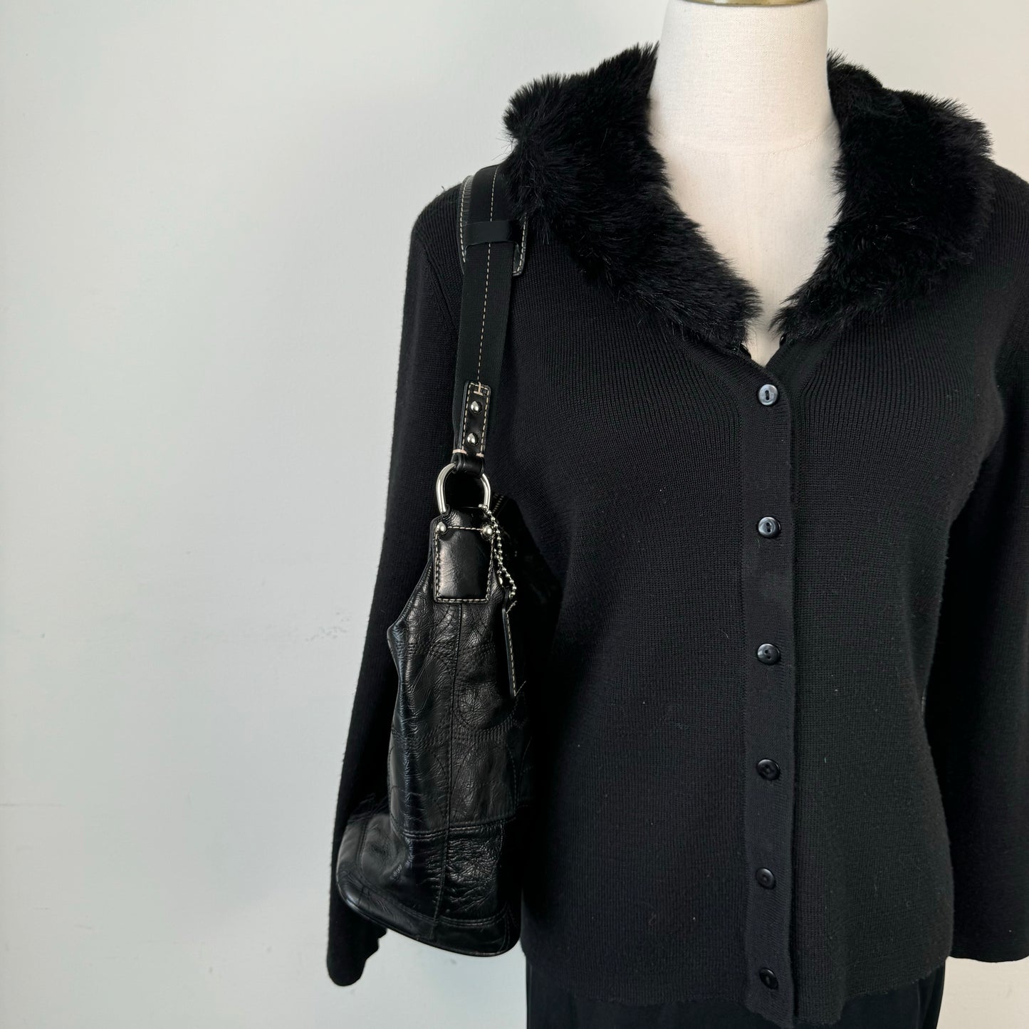 Coach Black Leather Shoulder Bag