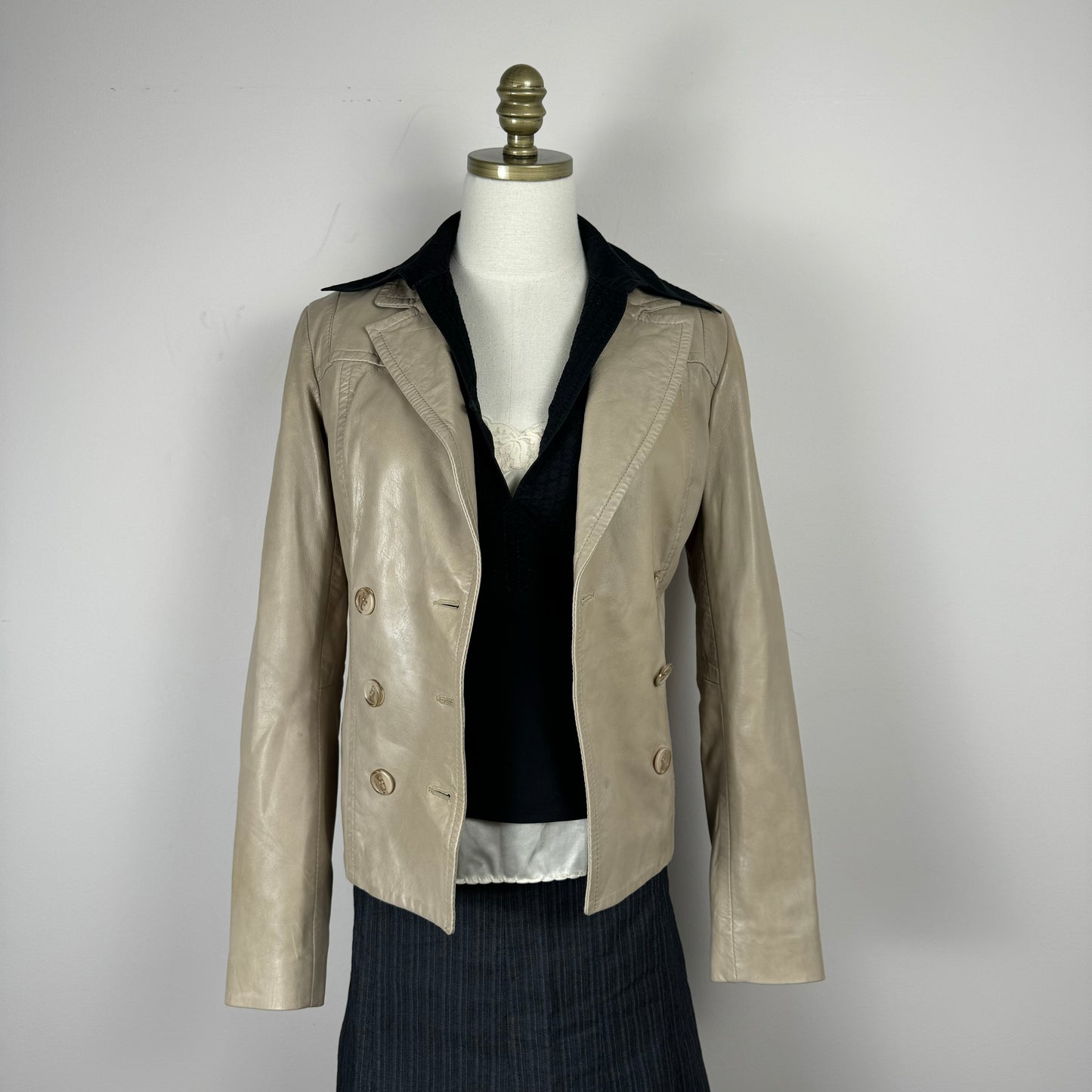 Danier Beige Leather Blazer Jacket