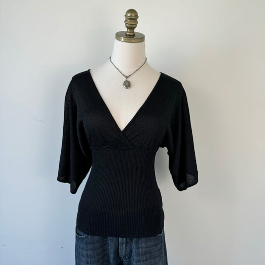 Y2K Black Knit Top